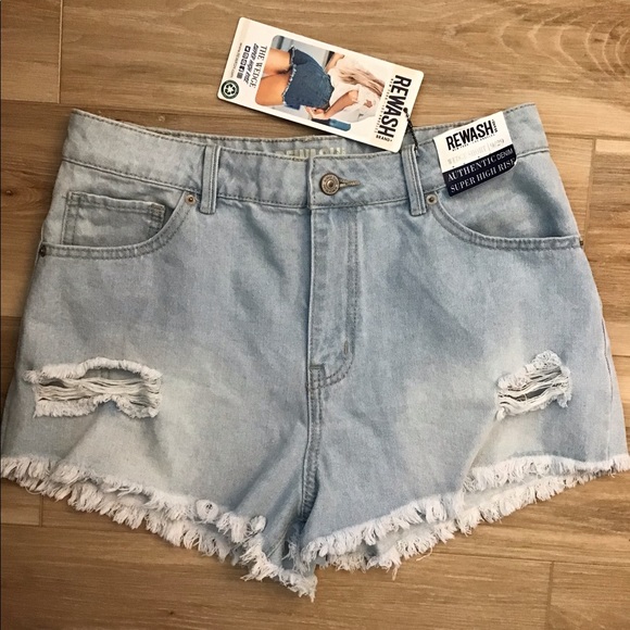 Rewash Pants - Rewash “The Wedge” High Rise Denim Shorts 9/29 NWT